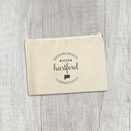 Circle Est, City, State - Custom Canvas Zipper Pouch