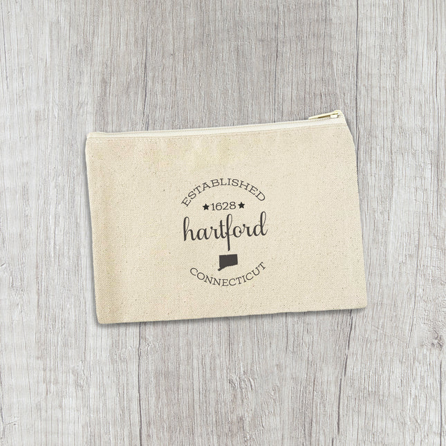 Circle Est, City, State - Custom Canvas Zipper Pouch
