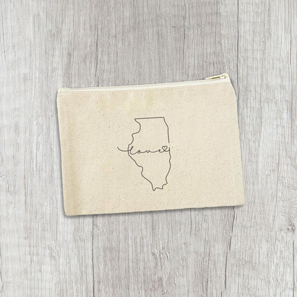 Love State - Custom Canvas Zipper Pouch