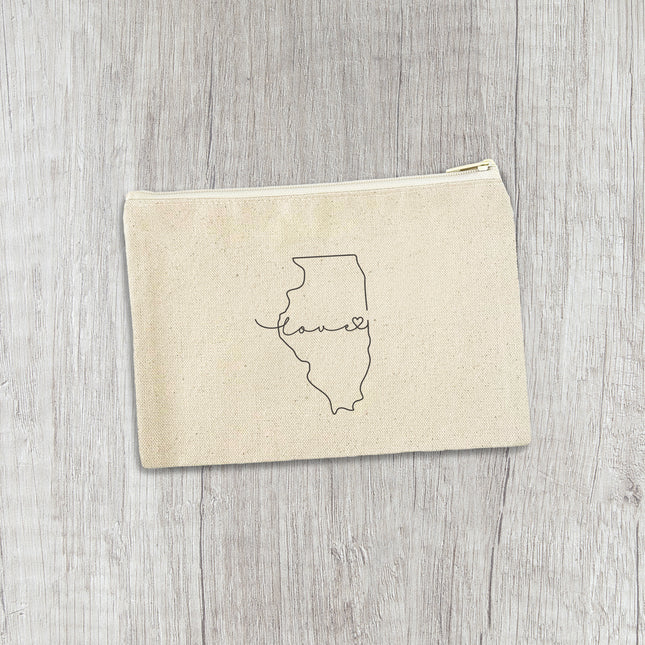 Love State - Custom Canvas Zipper Pouch