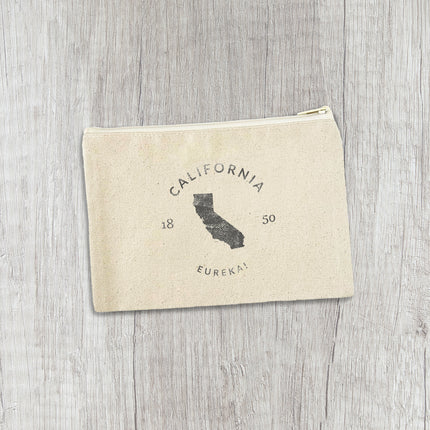 State Badge and Motto - Custom Canvas Zipper Pouch