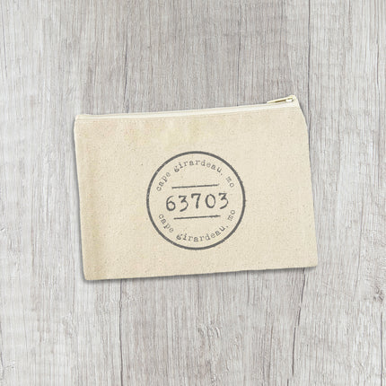 Postmark Stamp - Custom Canvas Zipper Pouch