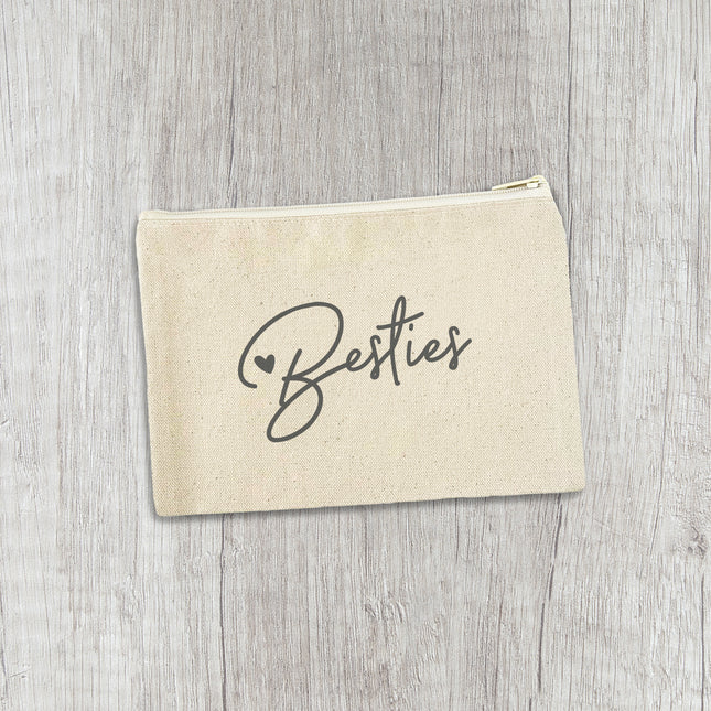 Besties - Canvas Zipper Pouch