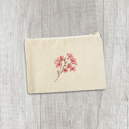 Cherry Blossom Stem - Canvas Zipper Pouch