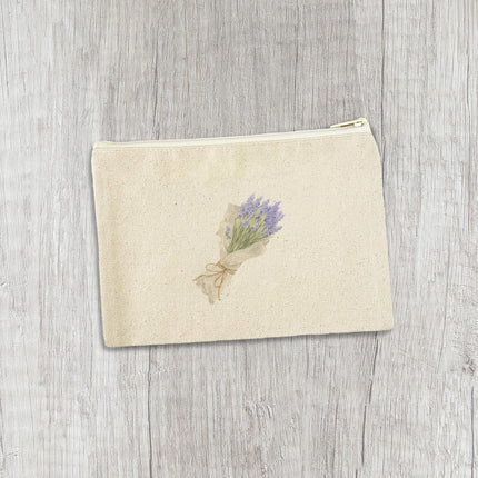 Purple Bouquet - Canvas Zipper Pouch