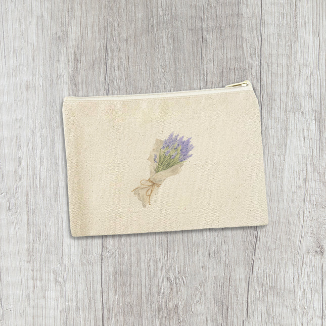 Purple Bouquet - Canvas Zipper Pouch