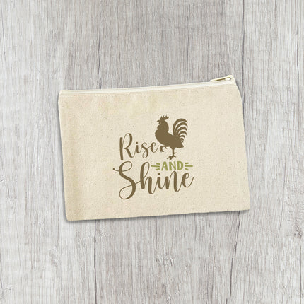 Rise and Shine Rooster - Canvas Zipper Pouch