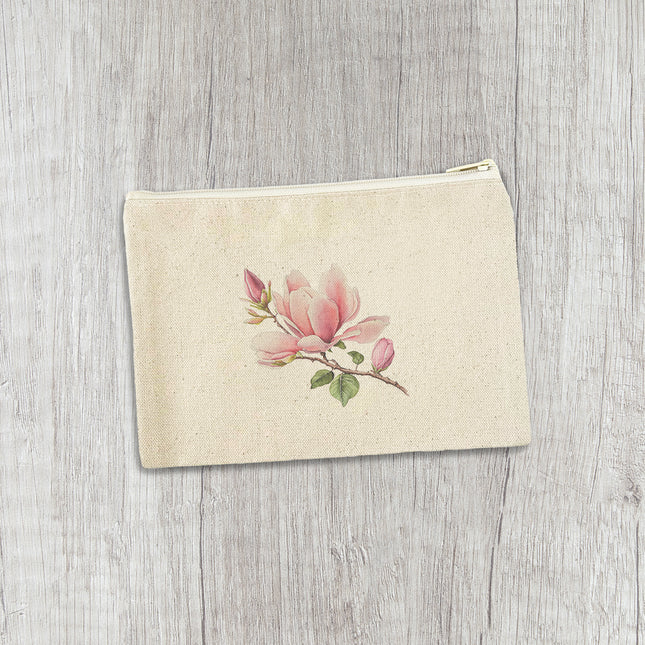 Blooming Magnolia - Canvas Zipper Pouch