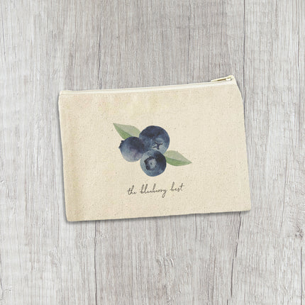 The Blueberry Best - Canvas Zipper Pouch