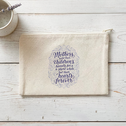 Mothers Hold Hands - Canvas Zipper Pouch