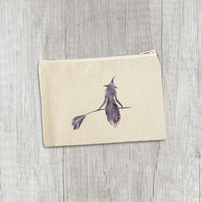 Witch Silhouette - Canvas Zipper Pouch