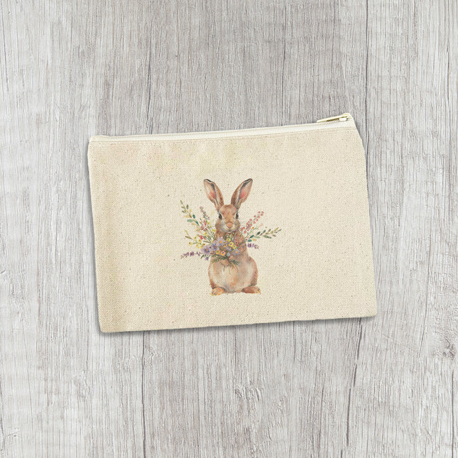 Bunny Bouquet - Canvas Zipper Pouch
