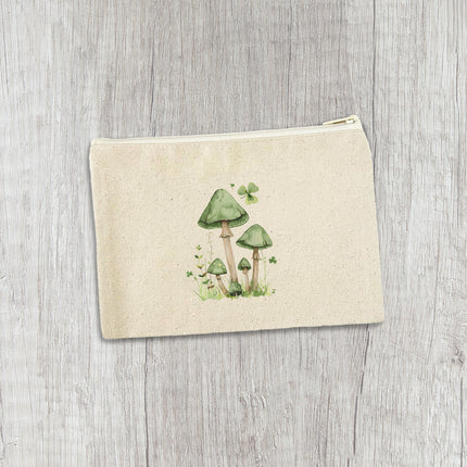 St. Patrick's Day Mushrooms - Canvas Zipper Pouch