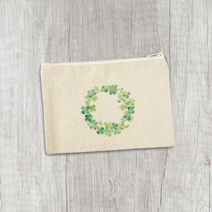 Clover Wreath - St. Patrick's Day Canvas Zipper Pouch