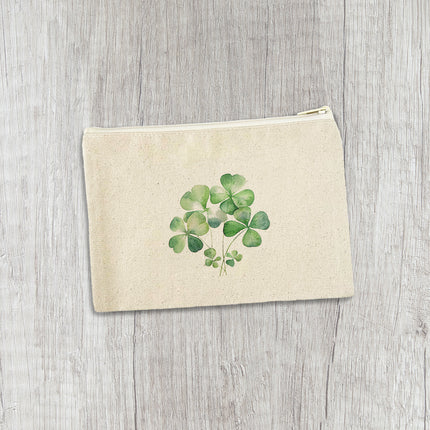 Shamrock Bunch - St. Patrick's Day Canvas Zipper Pouch