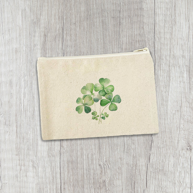 Shamrock Bunch - St. Patrick's Day Canvas Zipper Pouch