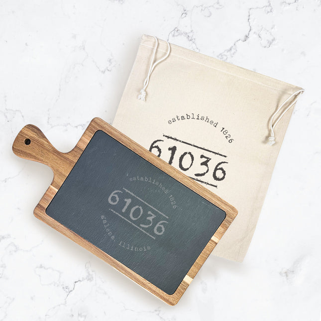 Established City and State - Custom Slate Board w/ Dust Sleeve