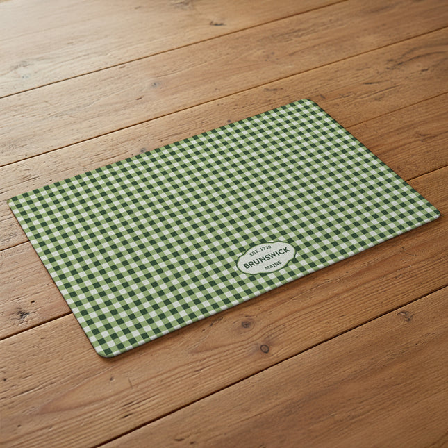 Green Gingham Plaid - Custom Decorative Table Mat