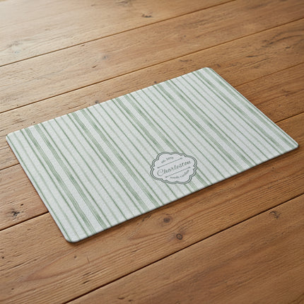 Green Spring Pinstripes - Custom Decorative Table Mat
