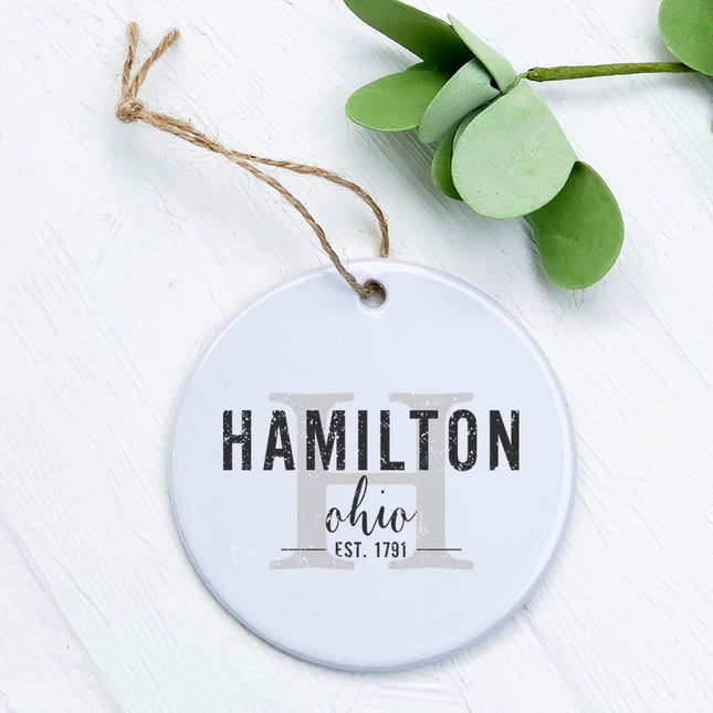City and State w/ Initial - Custom Ornament