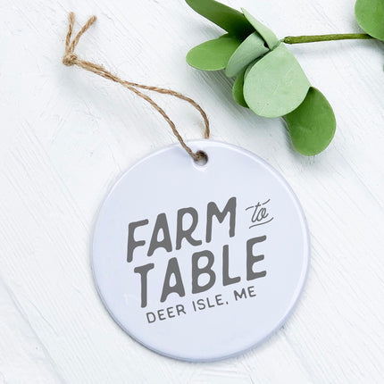 Farm to Table w/ City, State - Custom Ornament