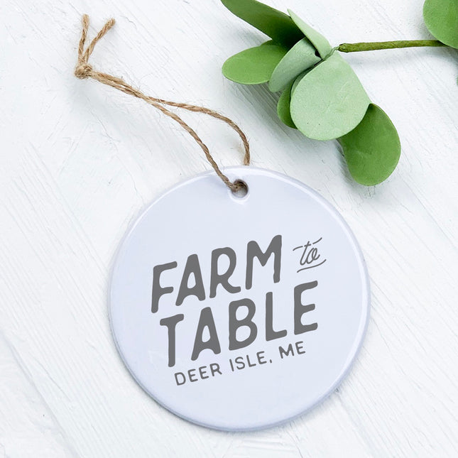 Farm to Table w/ City, State - Custom Ornament