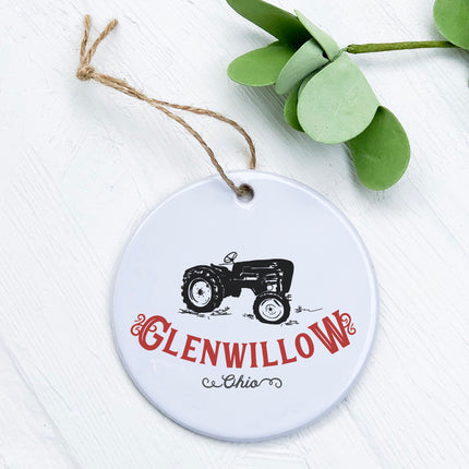 Vintage Icon (Tractor) City/State - Custom Ornament