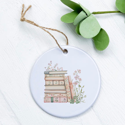 Spring Book Stack - Ornament