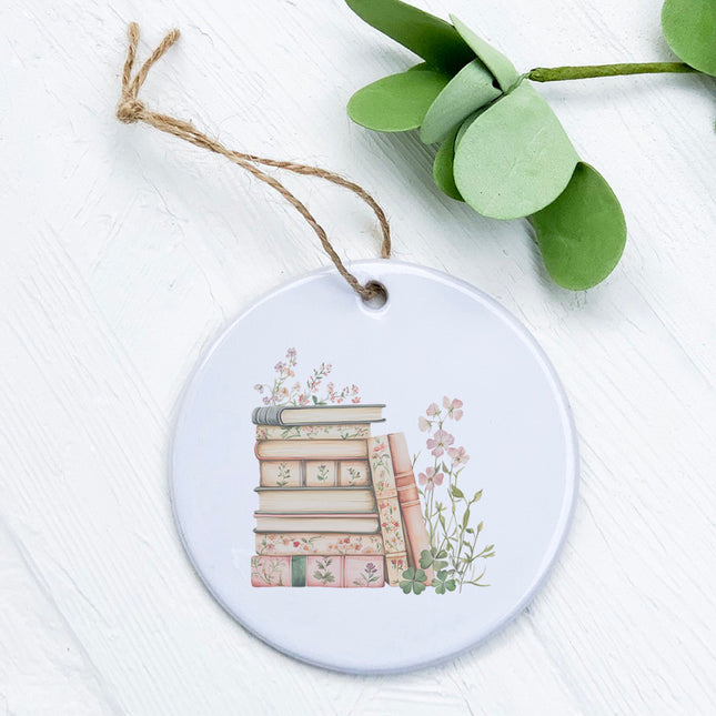 Spring Book Stack - Ornament