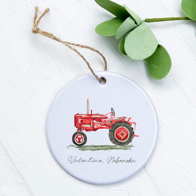 Watercolor Tractor - Custom Ornament