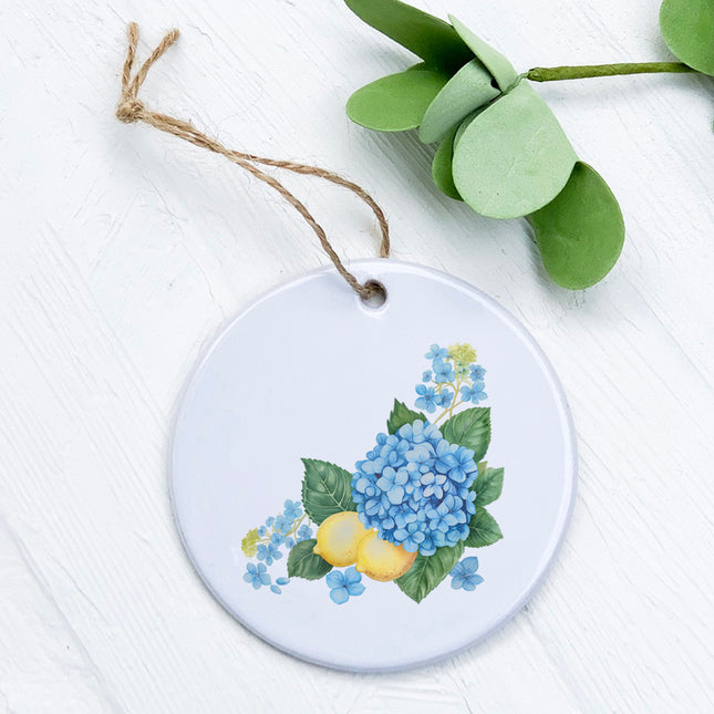 Hydrangeas and Lemons - Summer Ornament