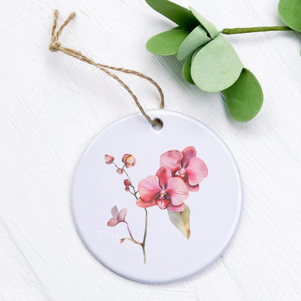 Watercolor Pink Orchid - Ornament