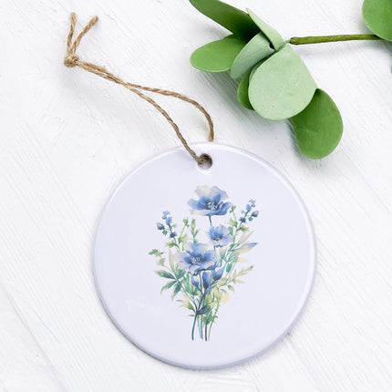 Watercolor Indigo Bouquet - Ornament