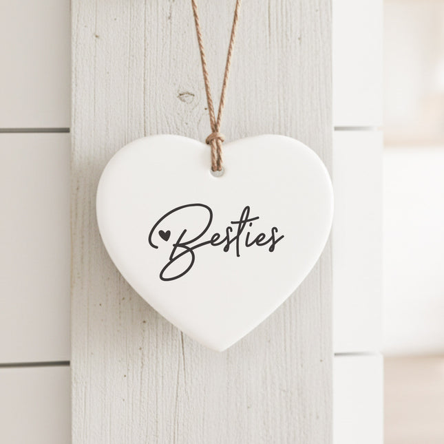 Besties - Heart Shaped Ornament
