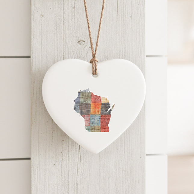 Quilted State - Custom Heart Shaped Ornament