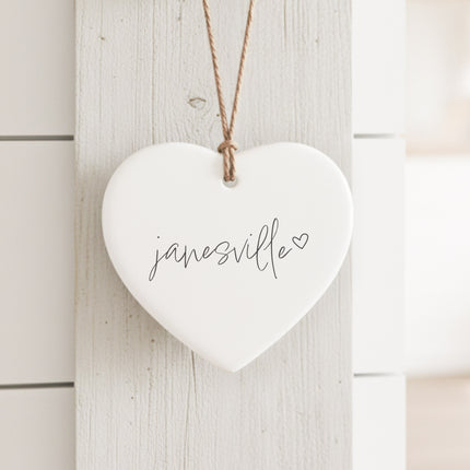 Cursive Heart - Custom Heart Shaped Ornament