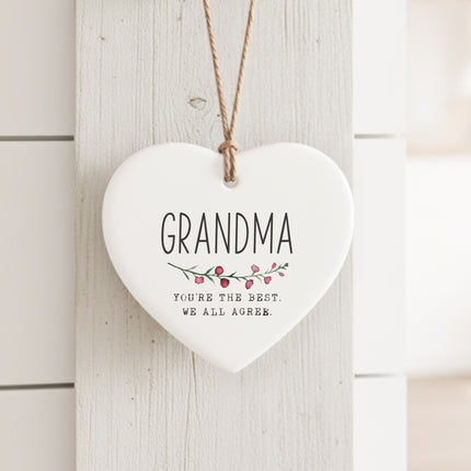 Grandma Best - Heart Shaped Ornament
