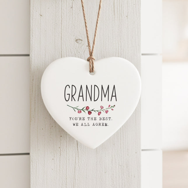 Grandma Best - Heart Shaped Ornament