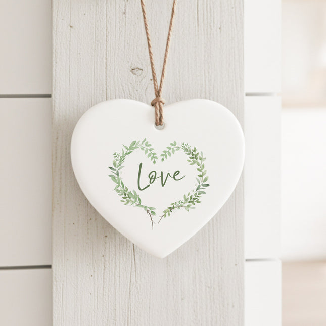 Love Greenery Wreath - Heart Shaped Ornament
