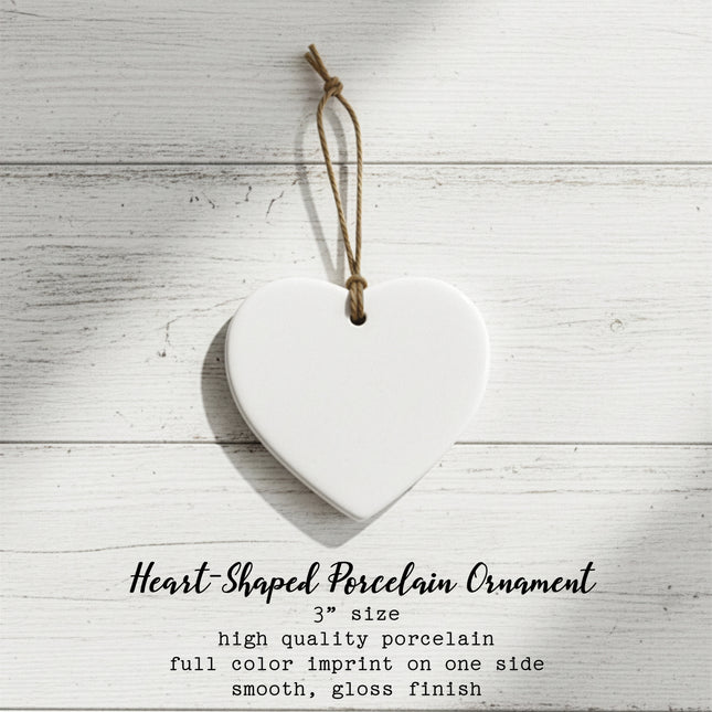 Cursive Heart - Custom Heart Shaped Ornament