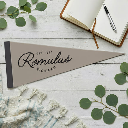 Vintage Script City - Custom Triangle Pennant