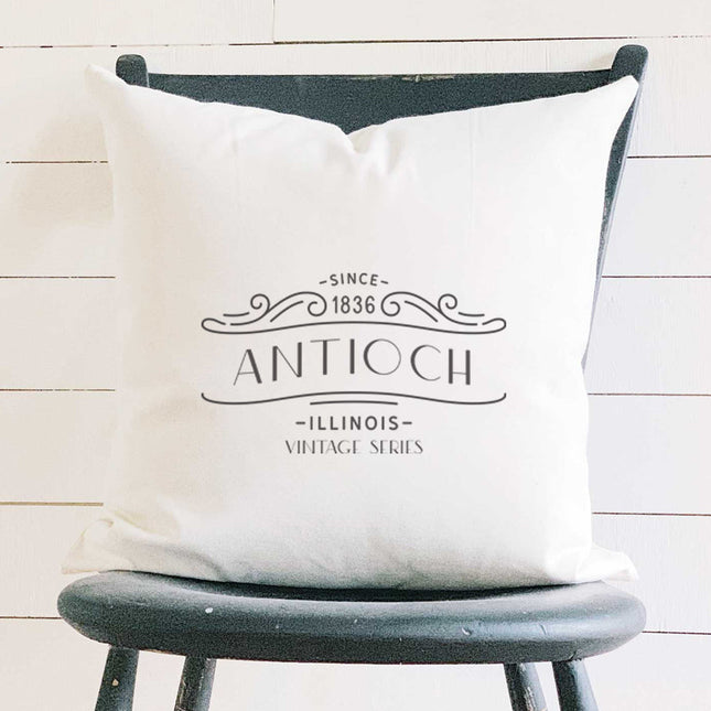 Vintage Marquee City State Est - Custom Square Canvas Pillow