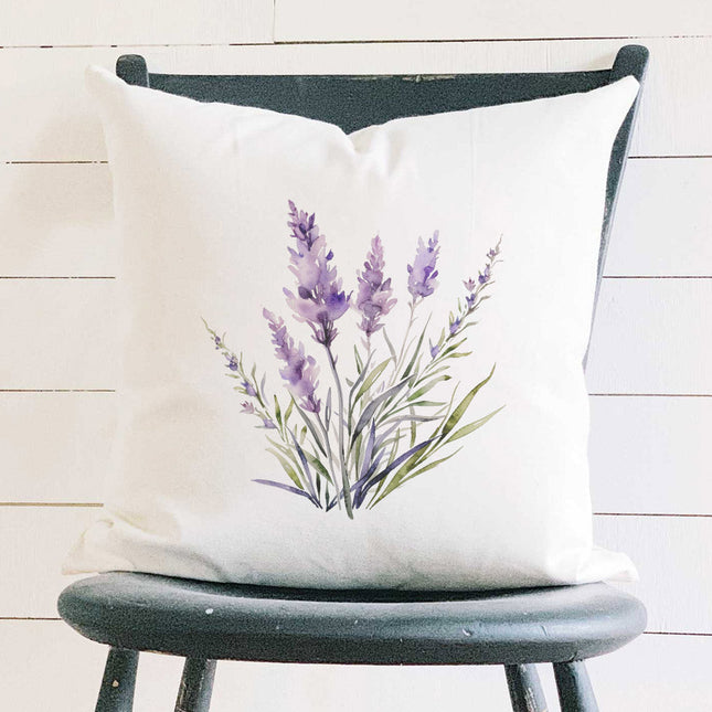 Watercolor Lavender - Square Canvas Pillow