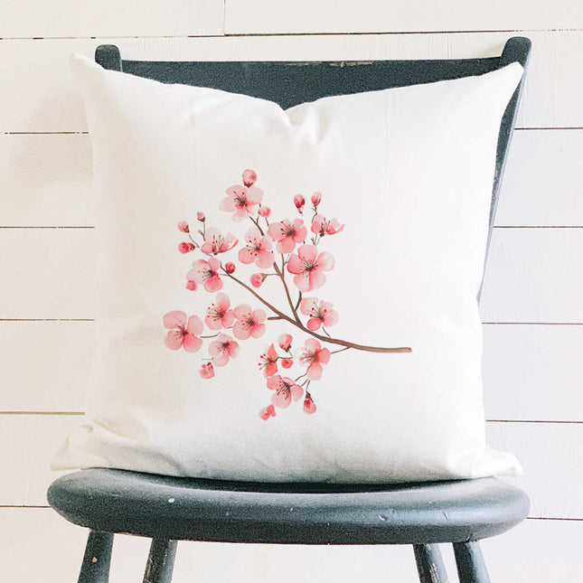 Cherry Blossom Branch - Square Canvas Pillow
