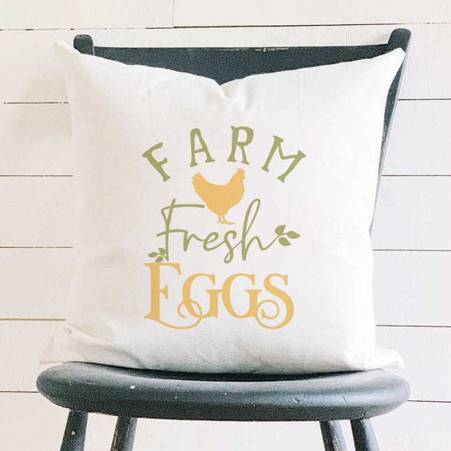 Farm Fresh Chicken Eggs - Square Canvas Pillow