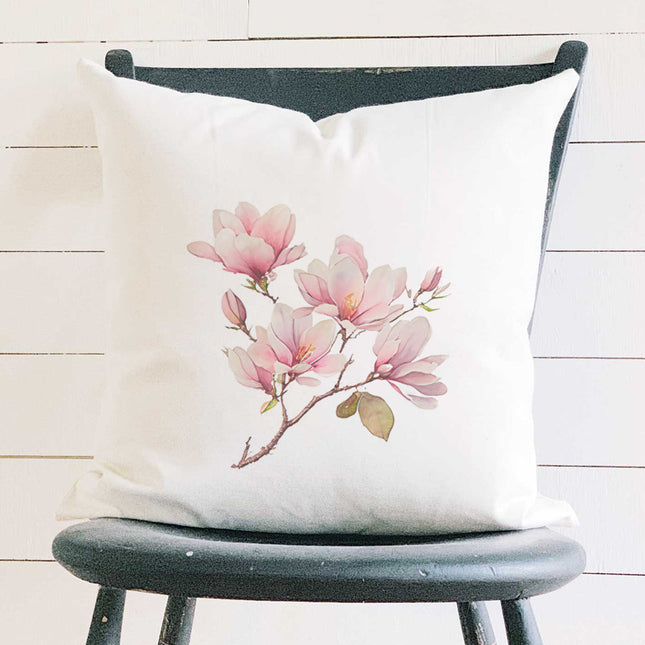 Magnolia Blossoms - Square Canvas Pillow