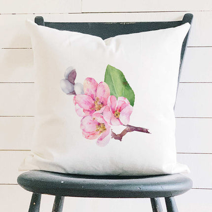 Apple Blossom Trio - Spring Square Canvas Pillow