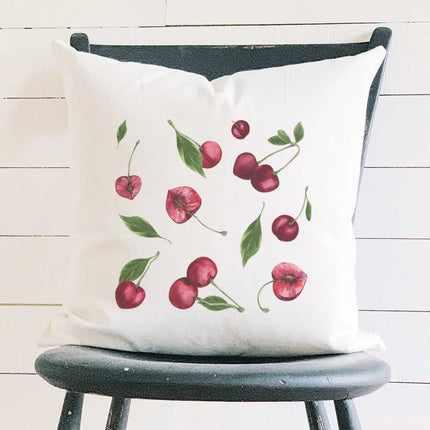 Cherry Pattern - Square Canvas Pillow