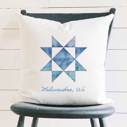 Quilted Block - Custom Square Canvas Pillow