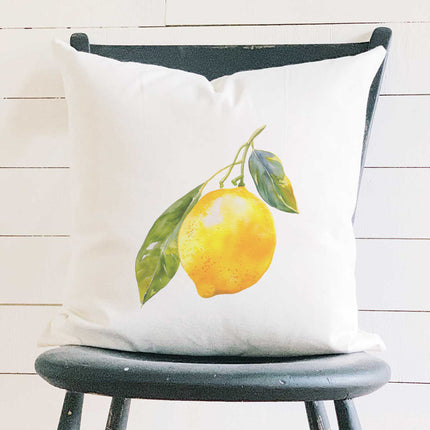 Single Lemon - Square Canvas Pillow